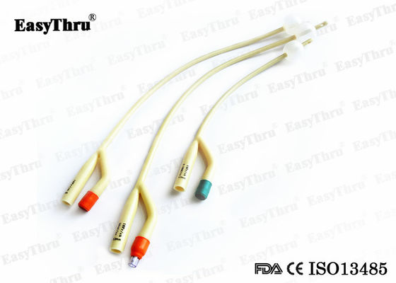 Thủy sản dùng một lần Latex Foley Catheter Silicone phủ Fr12-Fr26 Đối với người lớn