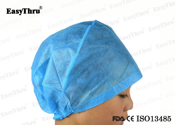 Áo bảo vệ cách ly ISO màu xanh, mũ phẫu thuật dùng một lần vô trùng